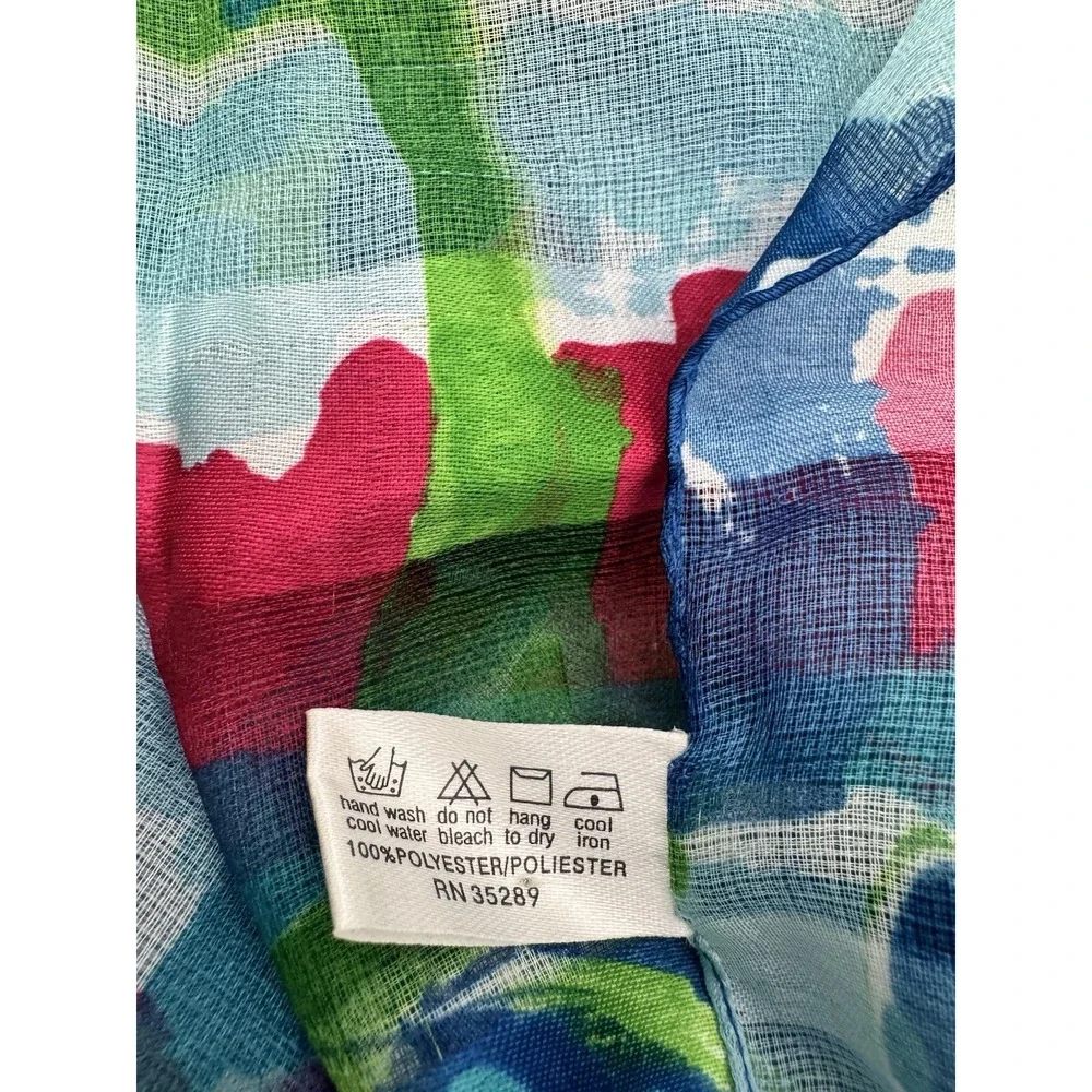 Colorful Sheer Floral Scarf Made‎ In Italy 20